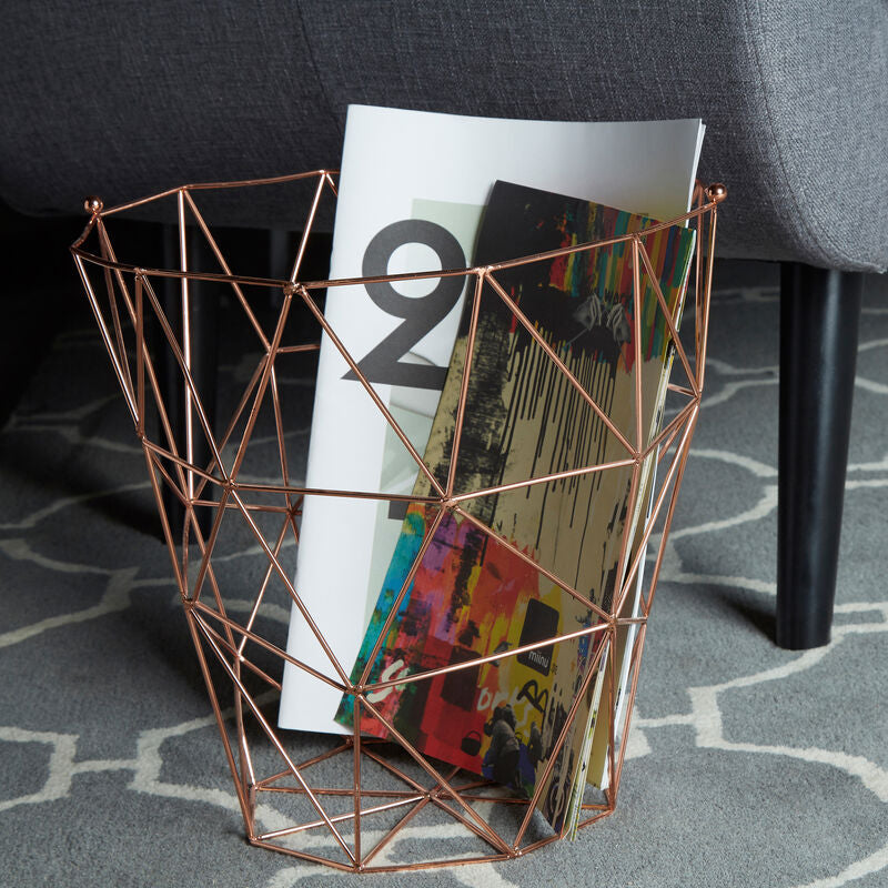 Vertex Copper Finish Storage Basket