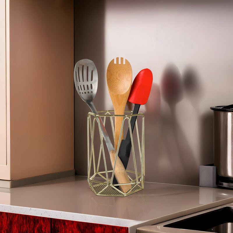 Vertex Gold Finish Utensil Holder