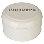 Sketch Cream Finish Round Biscuit Tin