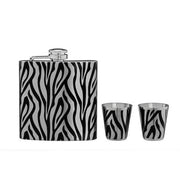 Auden Zebra  Hip Flask And Shot Glasses Set