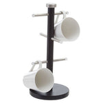 Hirano Matt Black Metal 6 Cup Mug Tree