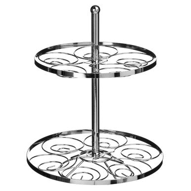 Swirl 2 Tier Chrome Cup Cake Stand