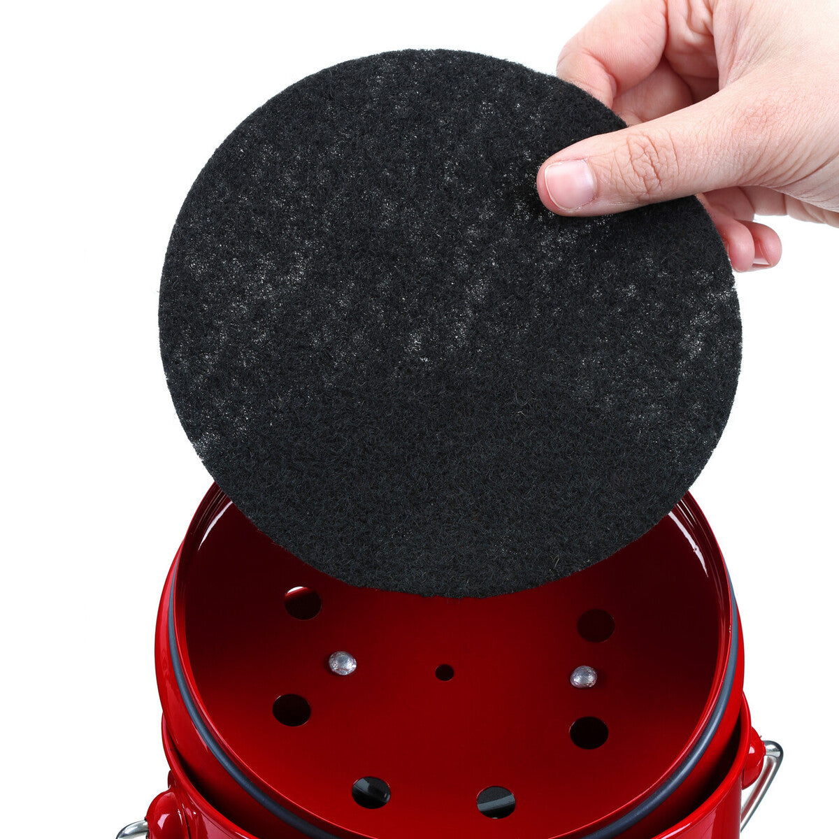 Red Compost Bin With Handle