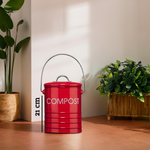 Red Compost Bin With Handle