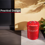 Red Compost Bin With Handle