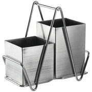 Stainless Steel 2 Compartment Silver Cutlery Caddy
