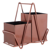 2 Compartment Rose Gold Cutlery Caddy