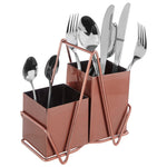 2 Compartment Rose Gold Cutlery Caddy