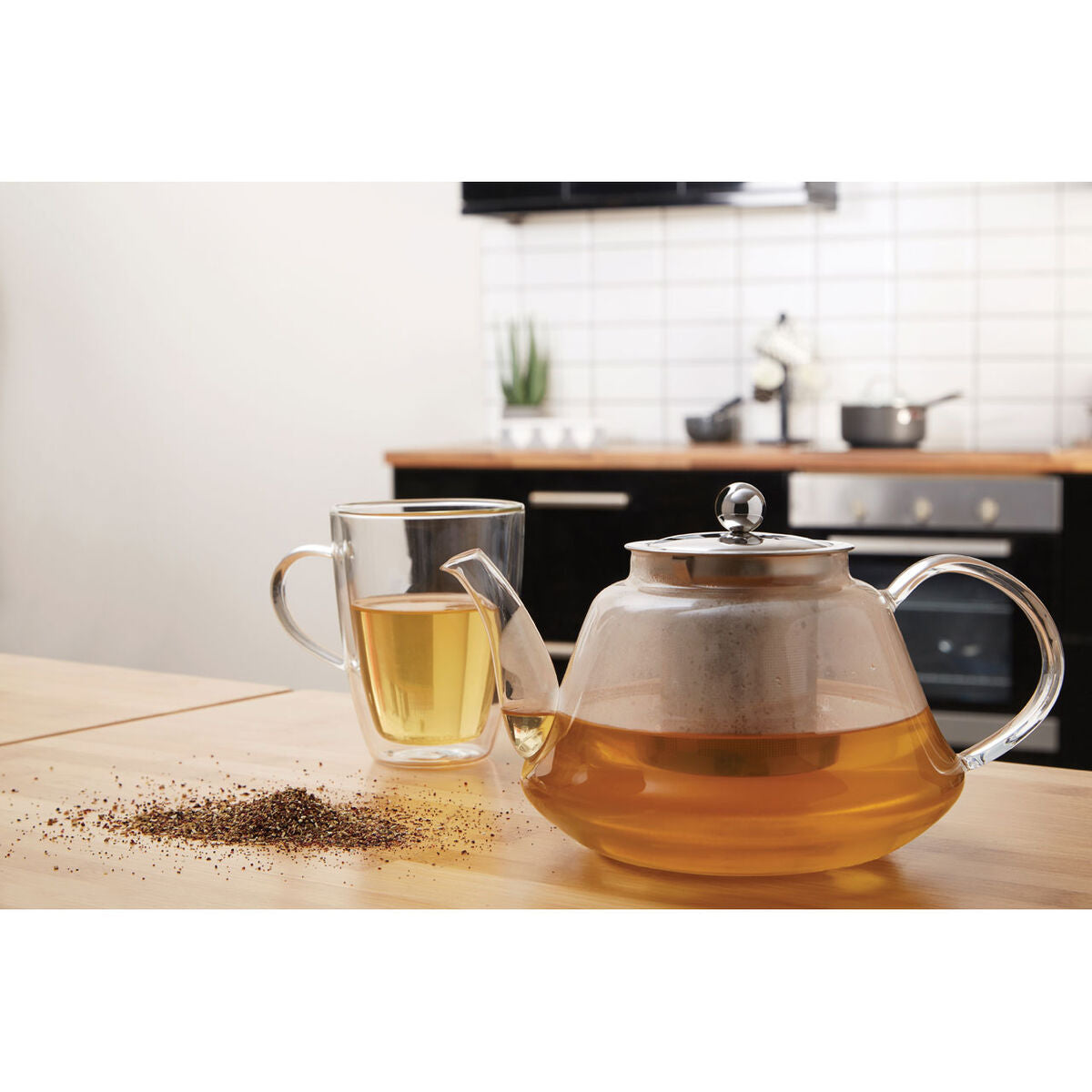 Fuso High Borosilicate Curved 1200ml Teapot