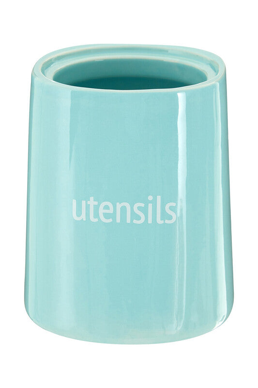 Fletcher Blue Ceramic Utensil Holder