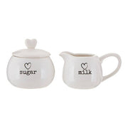 Charm White Ceramic Milk and Sugar Set