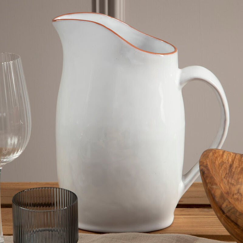 Calisto Terracotta White Glazed Pitcher