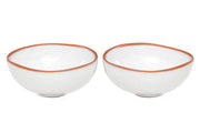 Calisto Terracotta Set Of 2 White Glazed Mini Bowls