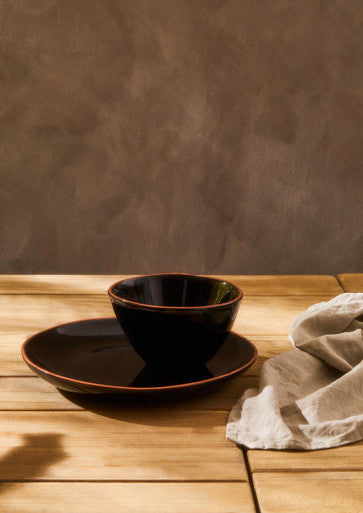 Calisto Black Glazed Terracotta Cereal Bowl