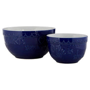 Gigi Set Of Two Blue And White Mixing Bowls