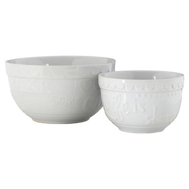 Gigi White Set Of Two Mixing Bowls