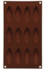 12 Elongated Oval Shape Silicone Chocolate Mould
