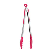 Zing Hot Pink Silicone And Stainless Steel Tongs