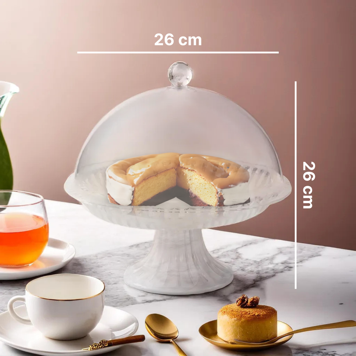 Faye Clear Acrylic Cake Stand With Dome