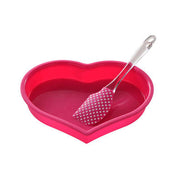 Heart Silicone Mould and Spatula Baking Set