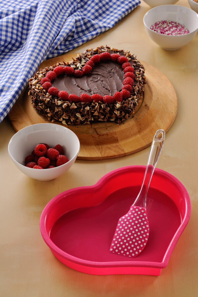 Heart Silicone Mould and Spatula Baking Set