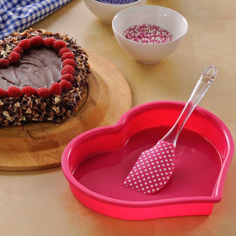 Heart Silicone Mould and Spatula Baking Set