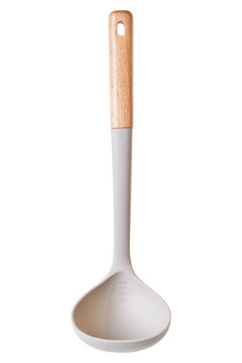 Nova Stone Grey Silicone Head Ladle With Wood Handle
