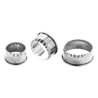 Sucre Set of 3 Round Stainless Steel Pastry or Cookie Cutters