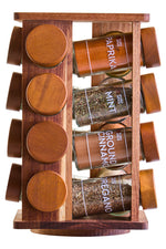 Puro Acacia Wood Revolving Spice Rack with 16 Jars