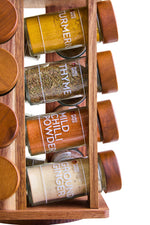 Puro Acacia Wood Revolving Spice Rack with 16 Jars