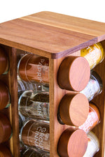 Puro Acacia Wood Revolving Spice Rack with 16 Jars