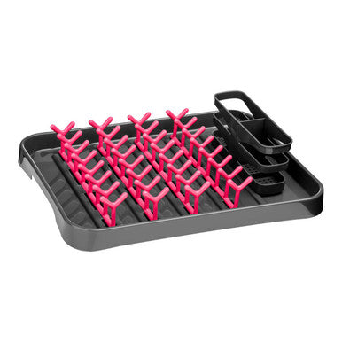 Laurie Grey And Hot Pink Dish Drainer