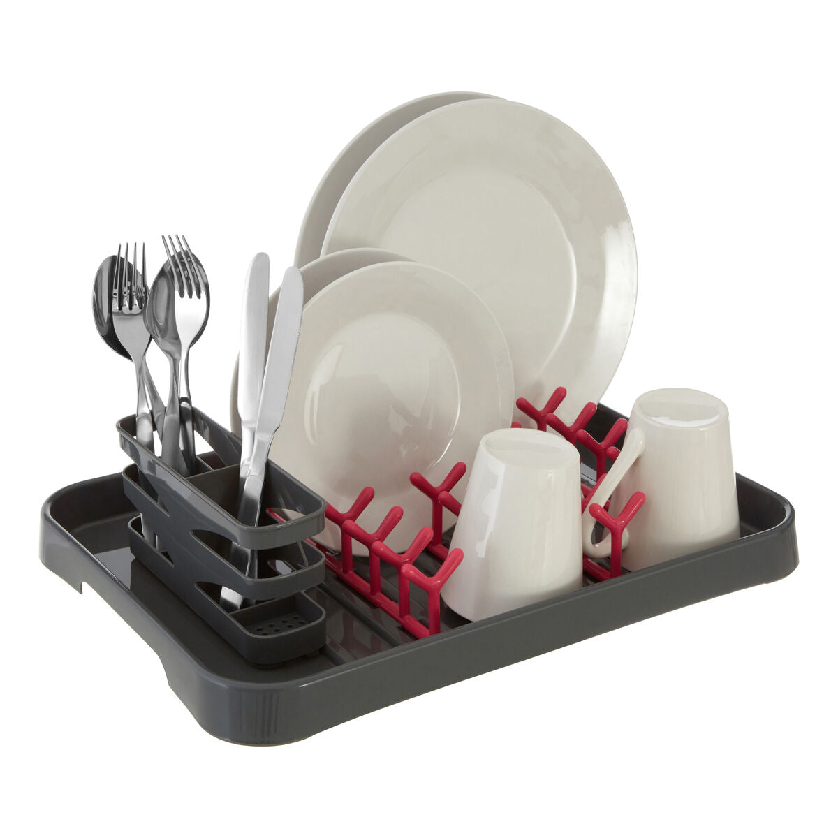 Laurie Grey And Hot Pink Dish Drainer