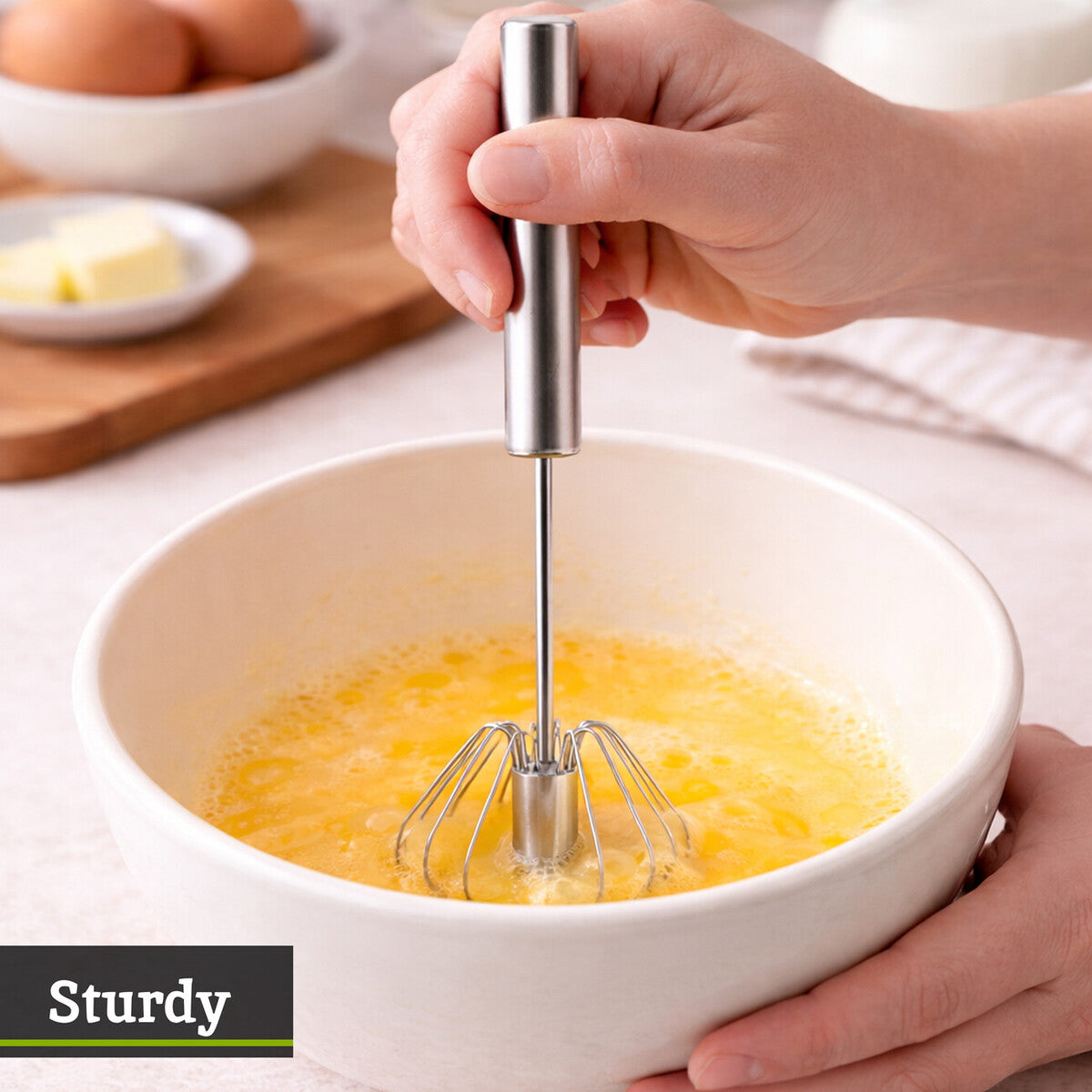 Zamin Press And Spin Silver Finish 30Cm Whisk