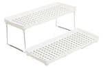 Romm Set Of 2 White And Grey Foldable Cabinet Racks
