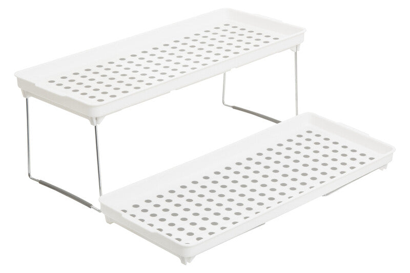 Romm Set Of 2 White And Grey Foldable Cabinet Racks