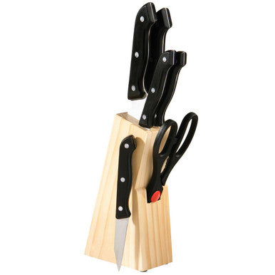 Maxima 6 Piece Knife and Scissor Set in Wooden Block