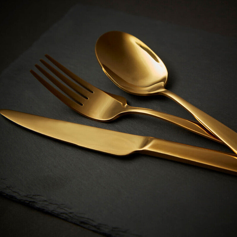 Avie Aura 16 Piece Gold Cutlery Set