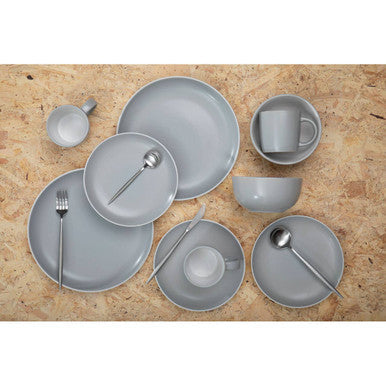 Modern Retro 16 Piece Matte Silver Cutlery Set