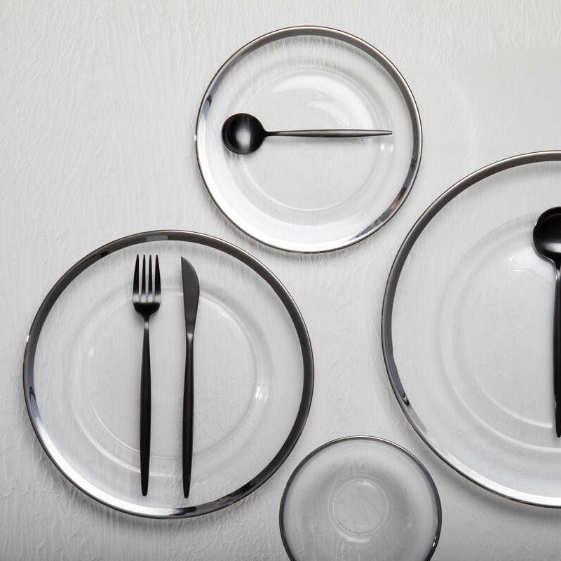 Modern Retro 16 Piece Matte Black Cutlery Set