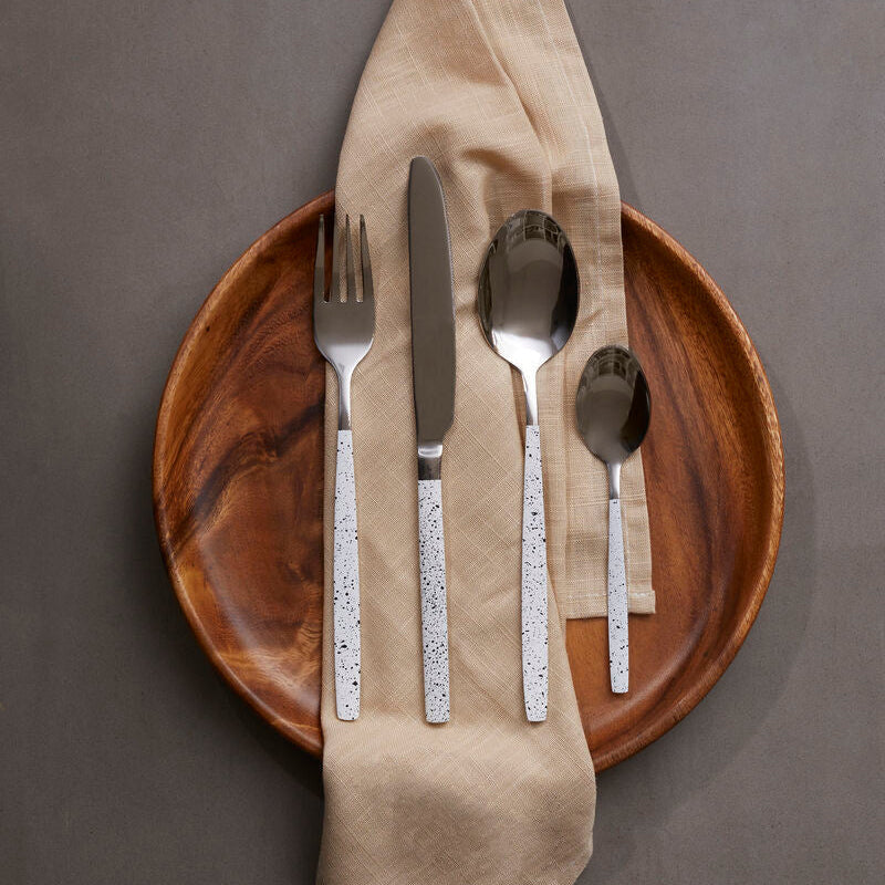 Avie 16 Piece Granite Pattern Cutlery Set