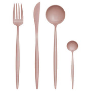 Avie 16 Piece Matte Pink Finish Cutlery Set