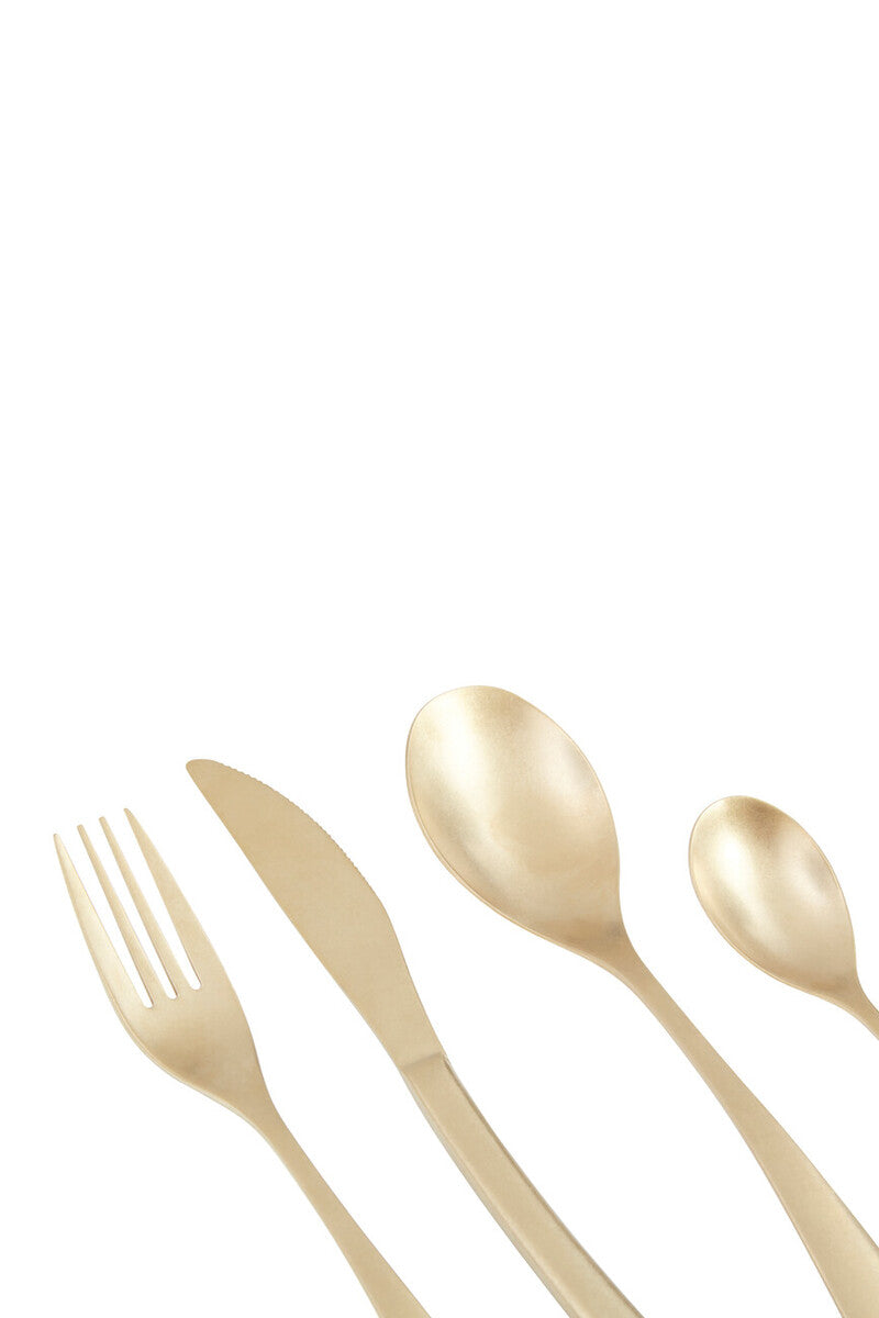 Avie 16 Piece Antique Gold Finish Cutlery Set