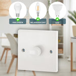 1 Gang 1 Way Dimmer Switch 400W - White - Bargainia.com - 