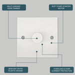 1 Gang 1 Way Dimmer Switch 400W - White - Bargainia.com - 