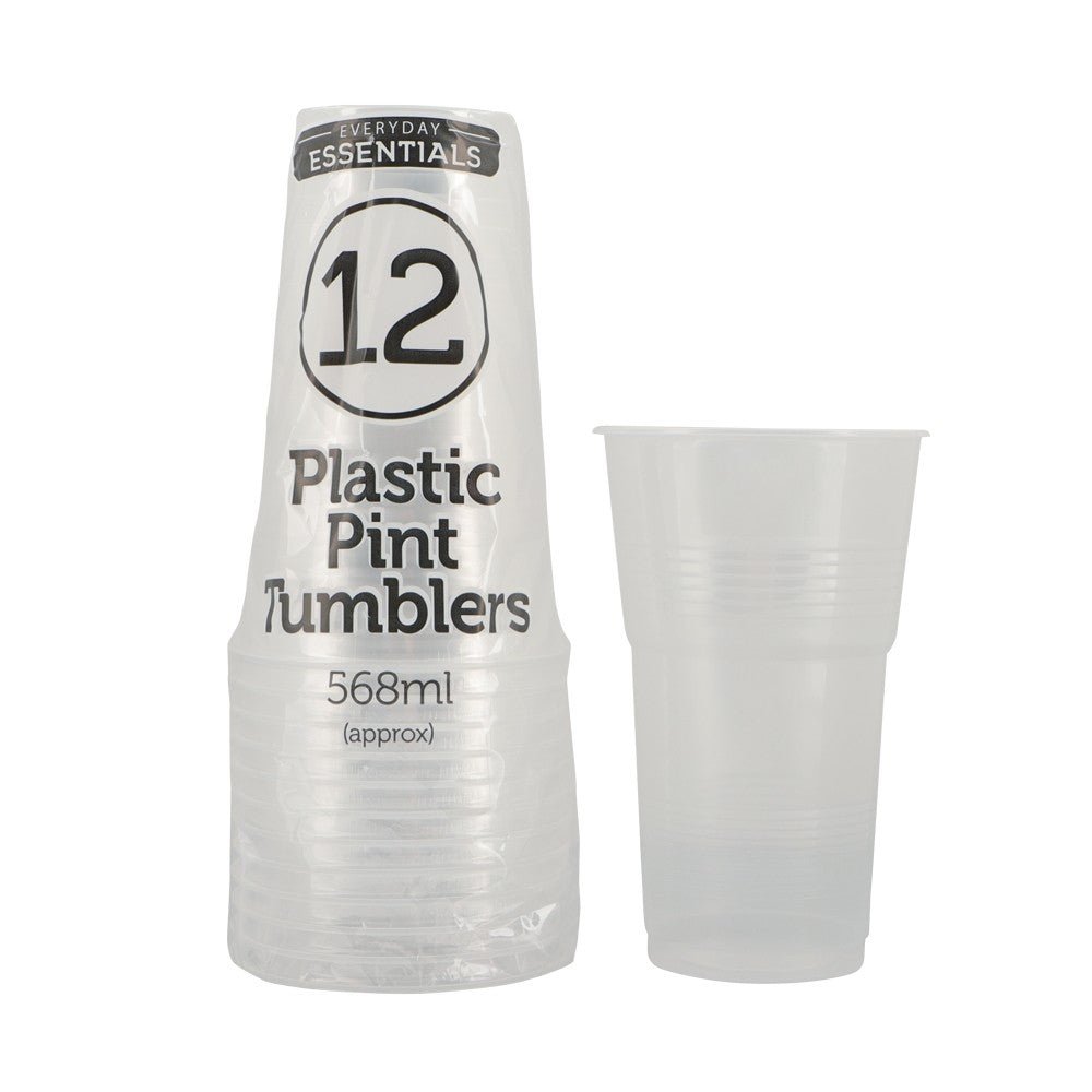1 Pint Tumblers Clear Cup - 12 pack Drinks Partner