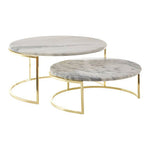 Delphine Set Of 2 White Marble Cake Stands