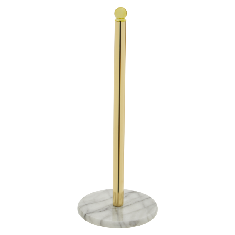 Delphine Gold Kitchen Roll Holder With Marble Base