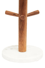 Monzaro Acacia Wood And White Marble Mug Tree