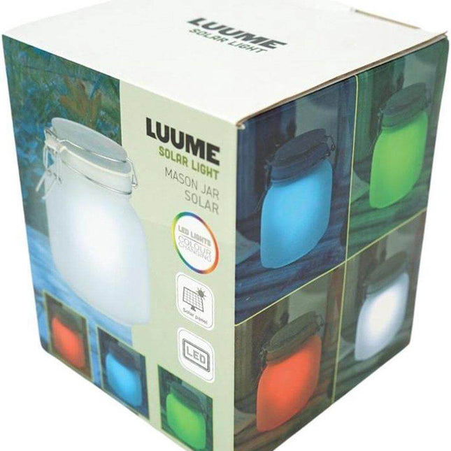 Luume Glass Mason Jar Solar Light 15cm-Bargainia.com